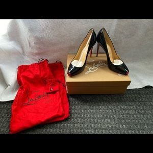 Christian Louboutin peep toe black heels size 7